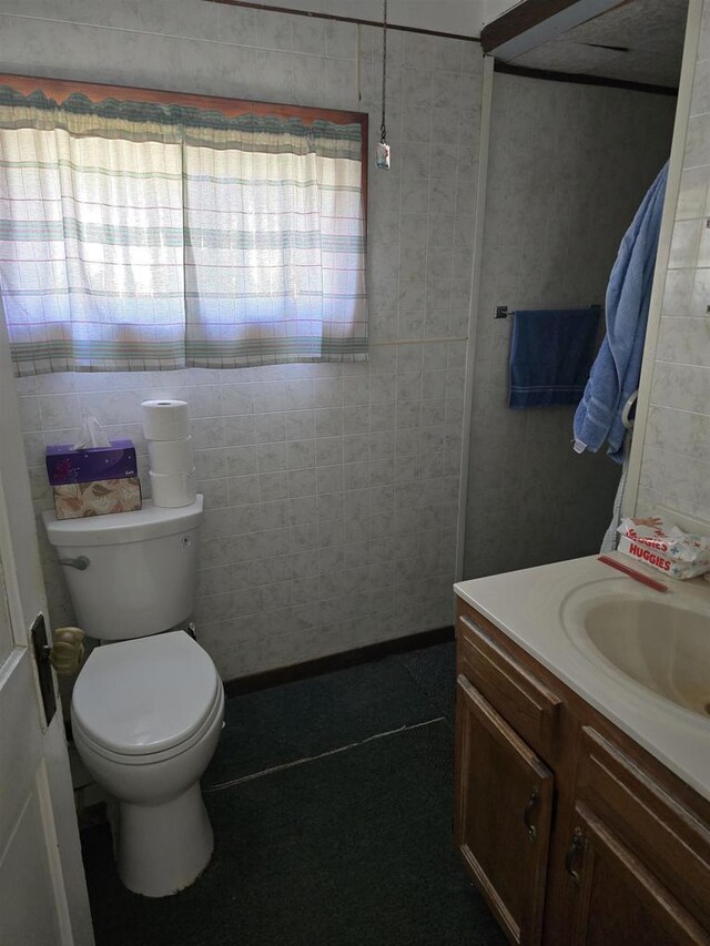 4027 Creamery St, Stitzer, WI 53825 - bathroom with vanity, toilet, and tile patterned flooring