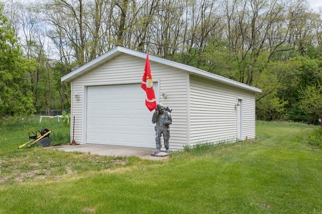 W7744 County Rd E, Westfield, WI 53964 - detached garage with a view of trees