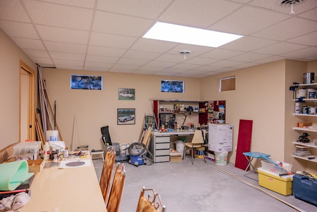 N12124 12th Ave, Necedah, WI 54646 - office space featuring a drop ceiling and concrete flooring