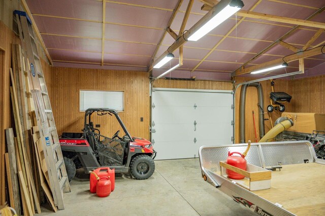 N12124 12th Ave, Necedah, WI 54646 - garage featuring wooden walls
