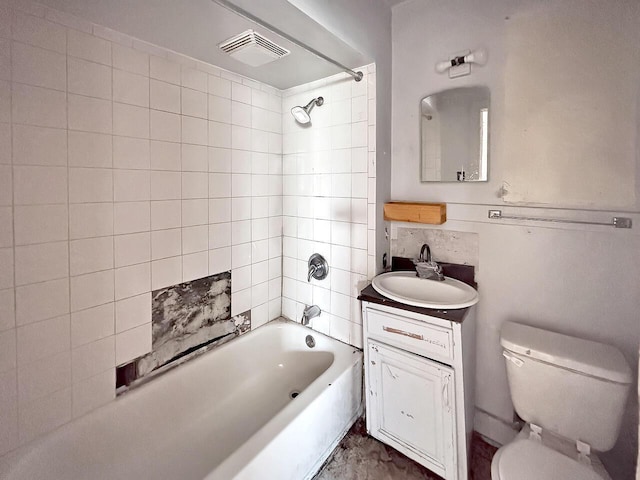 6913 W Main St, Milwaukee, WI 53214 - bathroom featuring vanity, shower / bathtub combination, and toilet