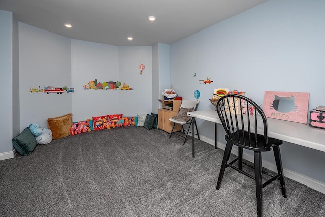 18290 Prairie Falcon Ln, Brookfield, WI 53045 - playroom with carpet floors, recessed lighting, and baseboards