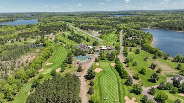 3015 Aspen Ter, Danbury, WI 54830 - aerial view of a large body of water, a heavily wooded area, and a local golf course