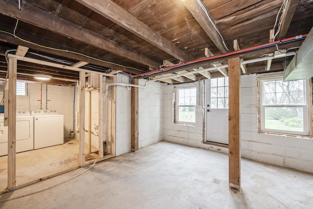 301 Maple Ave, Clinton, WI 53525 - basement featuring independent washer and dryer
