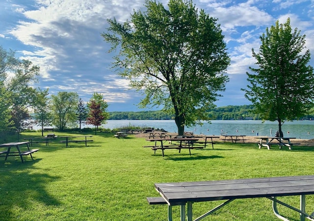 W3794 Beaver Dr, Lake Geneva, WI 53147 - view of community with a water view and a lawn
