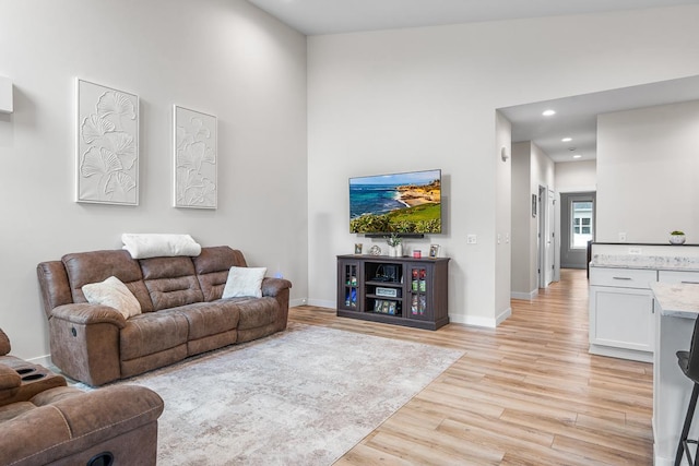 420 Sandmar Dr, Ripon, WI 54971 - living room with light wood-type flooring, baseboards, and recessed lighting