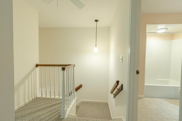 1 Winterberry Trl, Madison, WI 53717 - stairs with a ceiling fan and baseboards