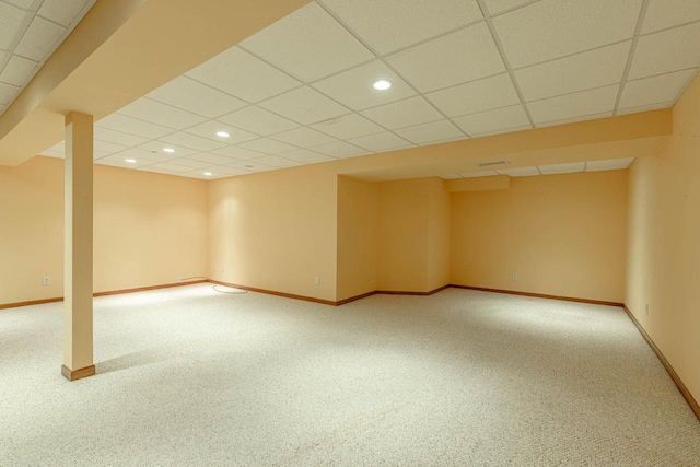 1 Winterberry Trl, Madison, WI 53717 - finished basement with carpet floors, a paneled ceiling, recessed lighting, and baseboards