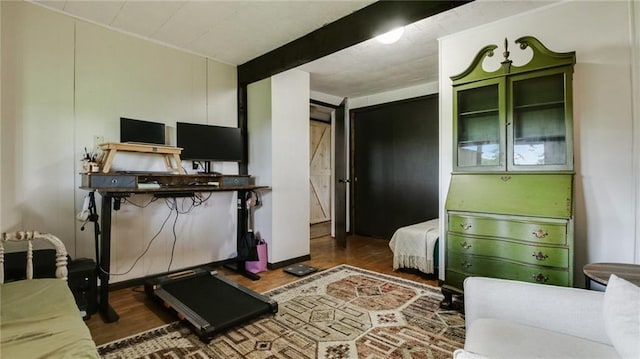 N10221 970th St, Colfax, WI 54730 - home office with wood finished floors and beam ceiling
