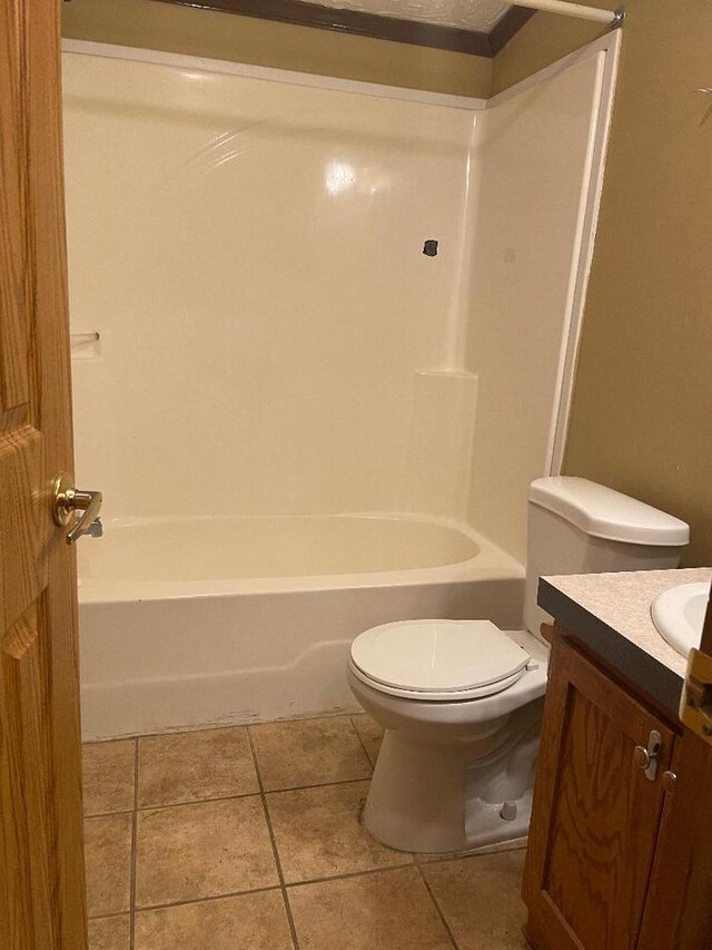 2942 Brentwood Dr, Grand Marsh, WI 53936 - full bath featuring vanity, tile patterned flooring, toilet, and bathing tub / shower combination
