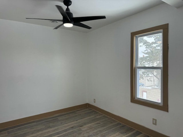 3124 N Buffum St, Milwaukee, WI 53212 - empty room with baseboards, dark wood-style floors, and a ceiling fan