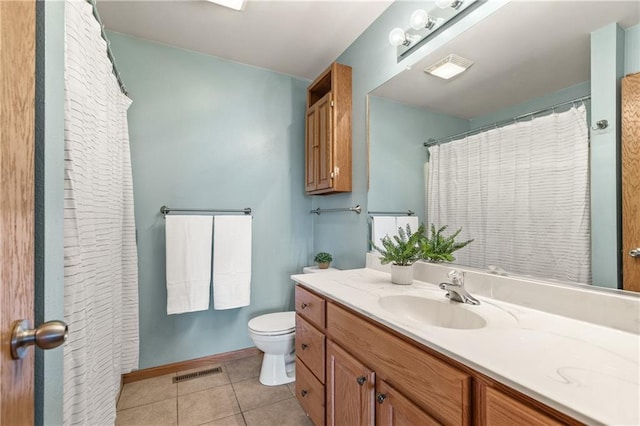 11684 44th Ave, Chippewa Falls, WI 54729 - full bathroom featuring vanity, toilet, tile patterned floors, and a shower with curtain