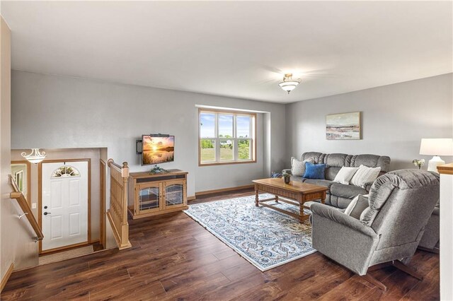 11684 44th Ave, Chippewa Falls, WI 54729 - living room with dark wood-style floors and baseboards
