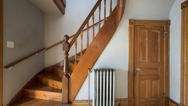 5410 N 37th St, Milwaukee, WI 53209 - stairs with radiator heating unit