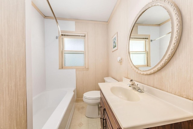 4873 N Santa Monica Blvd, Whitefish Bay, WI 53217 - bathroom featuring vanity, healthy amount of natural light, toilet, and tile patterned flooring