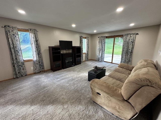 N2224 Wafle Rd, Mauston, WI 53948 - living area with light colored carpet, recessed lighting, and baseboards