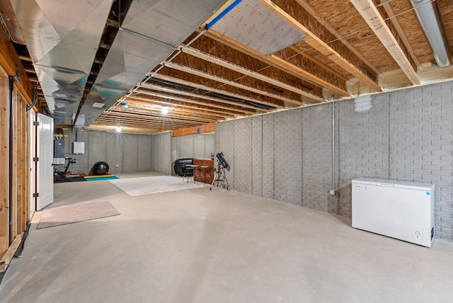 160 Candleberry Ln, Grafton, WI 53024 - unfinished basement with fridge