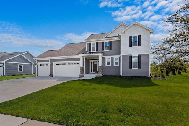 160 Candleberry Ln, Grafton, WI 53024 - craftsman-style house featuring an attached garage, concrete driveway, and a front lawn