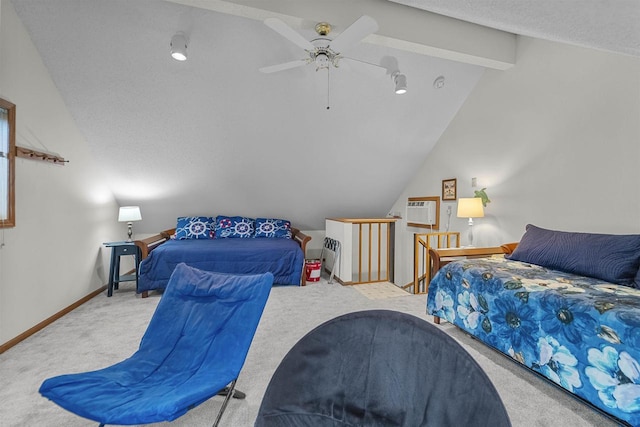 W5204 N Osprey Dr, New Lisbon, WI 53950 - bedroom featuring vaulted ceiling, carpet floors, and ceiling fan