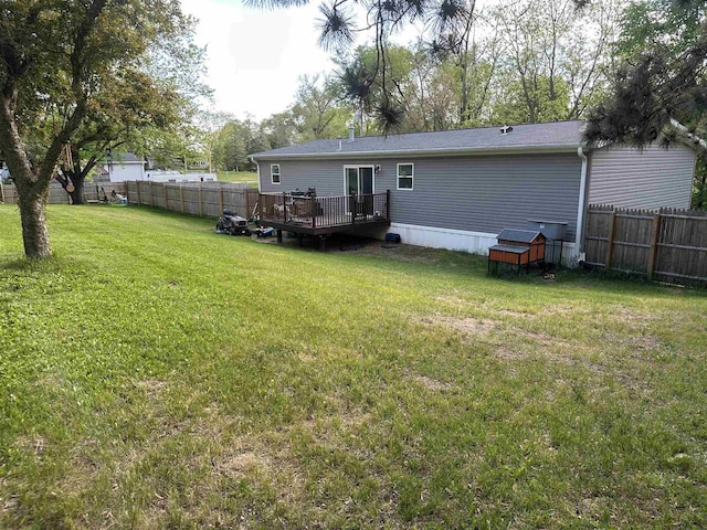 32793 Fulton St, Gotham, WI 53540 - rear view of house featuring a wooden deck