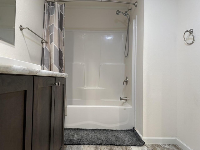 32793 Fulton St, Gotham, WI 53540 - bathroom with shower / bath combination with curtain and vanity