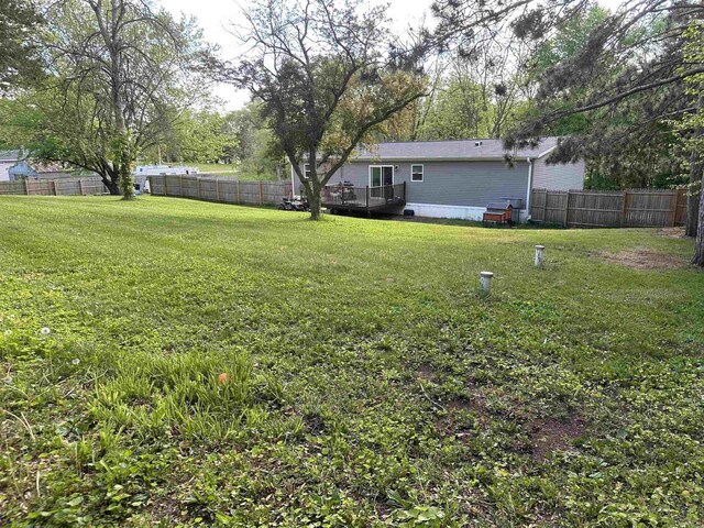 32793 Fulton St, Gotham, WI 53540 - view of yard featuring a wooden deck