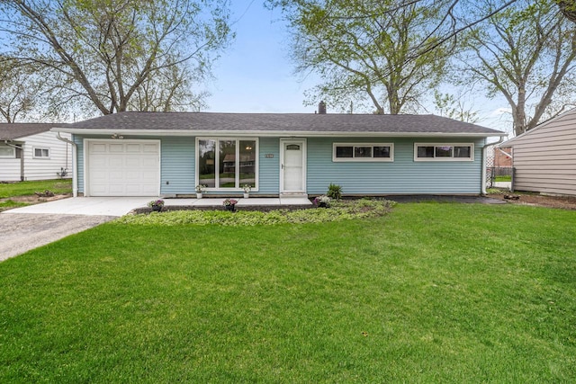 357 W Sugar Ln, Glendale, WI 53217 - ranch-style house with an attached garage, concrete driveway, and a front yard