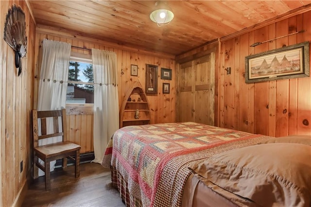 14856W Valhalla Dr, Hayward, WI 54843 - bedroom featuring wooden ceiling, wood finished floors, and wood walls