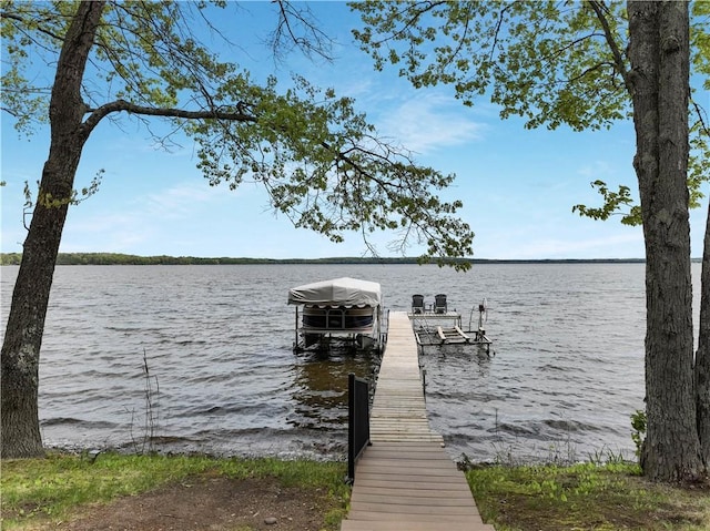 14856W Valhalla Dr, Hayward, WI 54843 - dock with boat lift and a water view