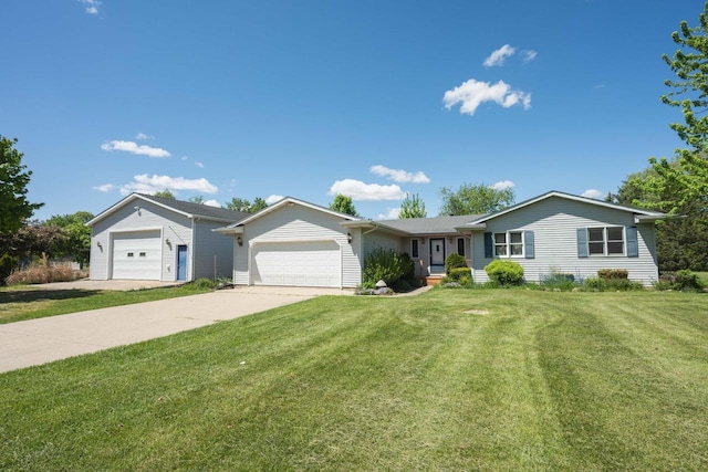 W5670 School Rd, Walworth, WI 53184 - ranch-style house with a front yard and an attached garage
