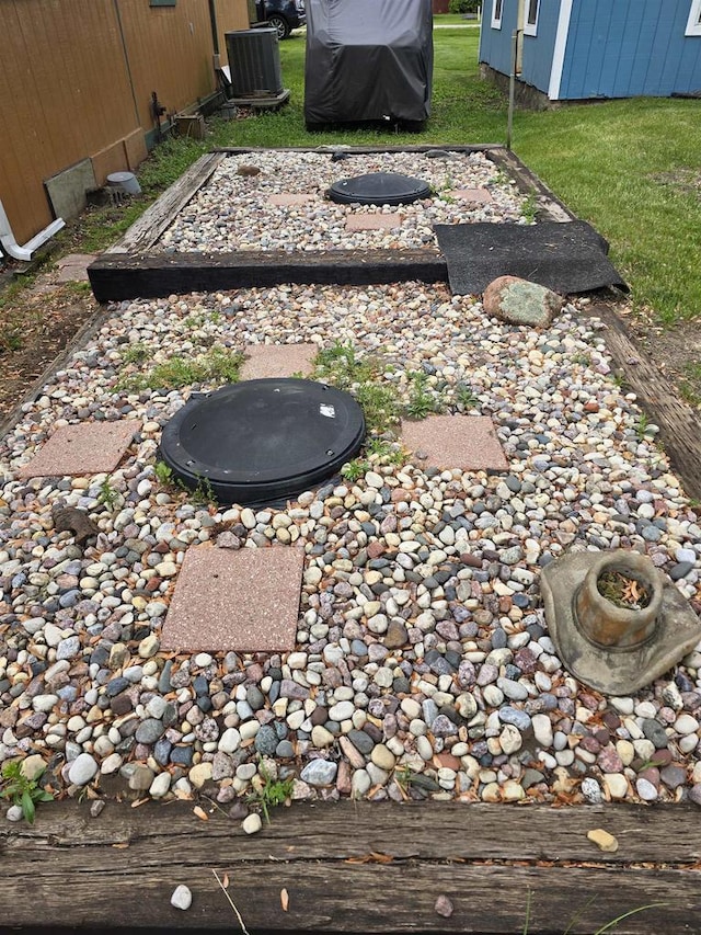 Pine Ln, Bloomington, WI 53804 - view of yard featuring a fire pit and cooling unit