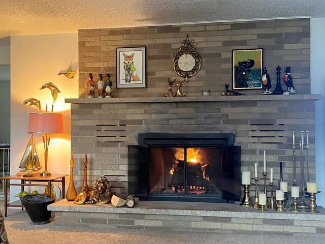 4211 State Highway 173, Nekoosa, WI 54457 - detailed view of a fireplace and a textured ceiling