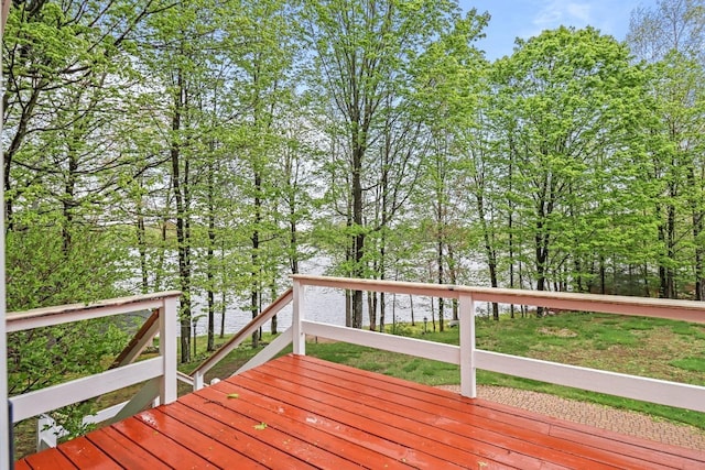 W11078 S Shore Rd, Deerbrook, WI 54425 - view of wooden terrace