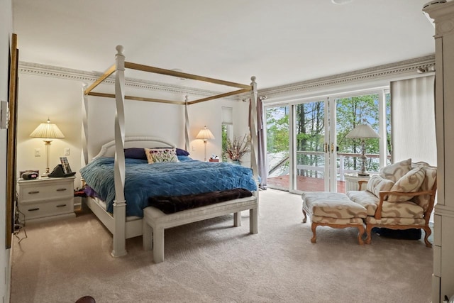 W11078 S Shore Rd, Deerbrook, WI 54425 - carpeted bedroom with access to exterior and ornamental molding