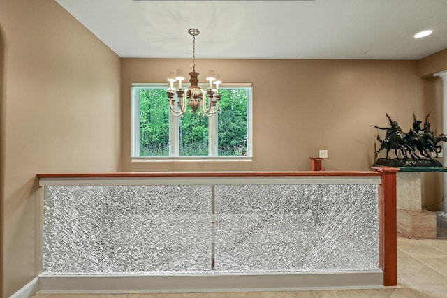 W11078 S Shore Rd, Deerbrook, WI 54425 - unfurnished dining area featuring a chandelier and recessed lighting