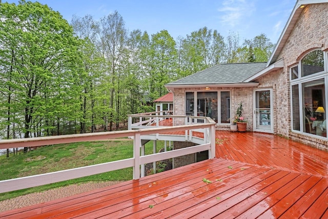W11078 S Shore Rd, Deerbrook, WI 54425 - view of wooden terrace