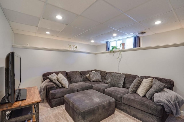 350 Washington St, Prairie Du Sac, WI 53578 - carpeted living area with a paneled ceiling and recessed lighting