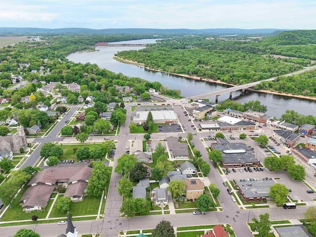 350 Washington St, Prairie Du Sac, WI 53578 - aerial view of a nearby body of water, a notable bridge, and a heavily wooded area