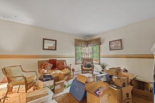 W156N8813 Pilgrim Rd, Menomonee Falls, WI 53051 - living area with carpet and baseboard heating