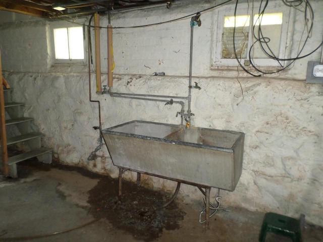 1909 91st St, Pleasant Prairie, WI 53158 - below grade area featuring stairs and a sink