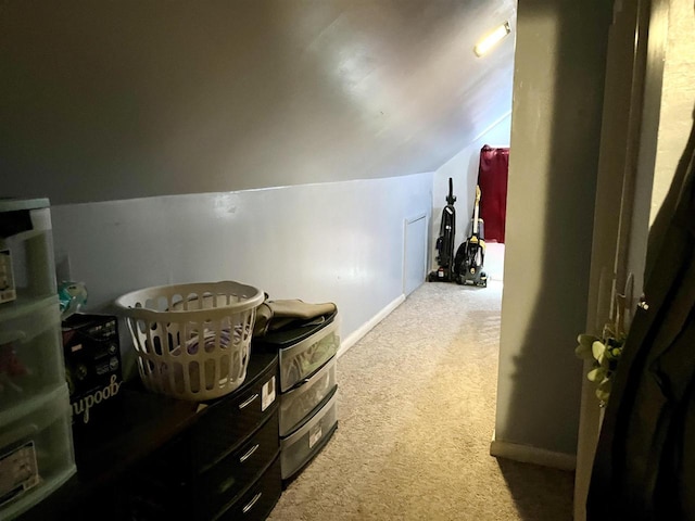 429 Pine St, Tomah, WI 54660 - additional living space featuring carpet, lofted ceiling, and baseboards