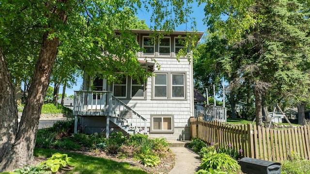 4512 Larson St, Mcfarland, WI 53558 - rear view of property with stairs