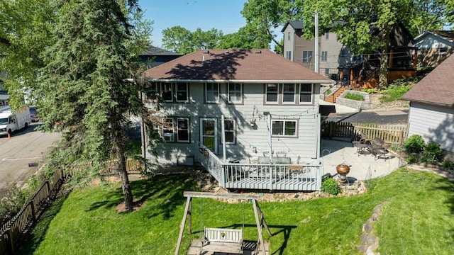 4512 Larson St, Mcfarland, WI 53558 - rear view of house with a patio and roof with shingles