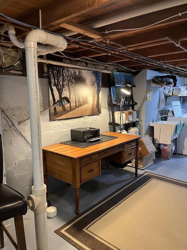 4512 Larson St, Mcfarland, WI 53558 - unfinished basement with washer and dryer