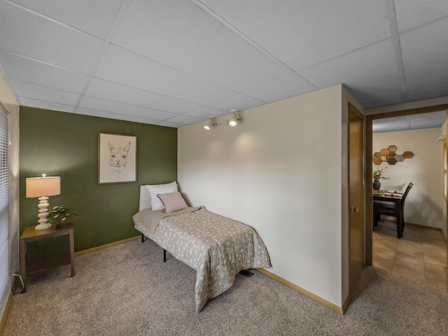 13511 59th St S, Wisconsin Rapids, WI 54494 - carpeted bedroom with a paneled ceiling and baseboards