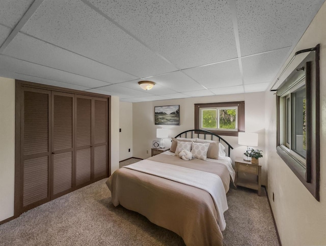 13511 59th St S, Wisconsin Rapids, WI 54494 - carpeted bedroom with a paneled ceiling and a closet