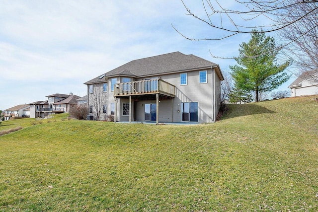 217 Steeple Ct, Johnson Creek, WI 53038 - rear view of property with a deck and a yard