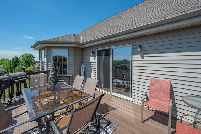 217 Steeple Ct, Johnson Creek, WI 53038 - wooden terrace featuring outdoor dining area and area for grilling