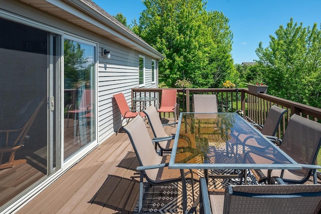 217 Steeple Ct, Johnson Creek, WI 53038 - wooden deck with outdoor dining space