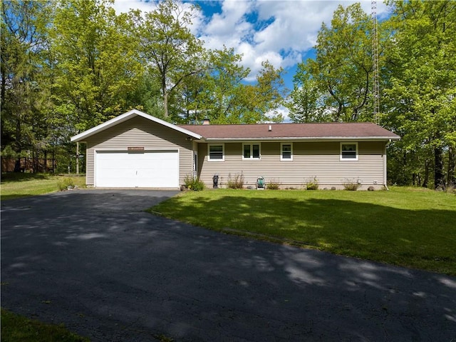 W2847 County Highway B, Sarona, WI 54870 - single story home with an attached garage, driveway, and a front lawn
